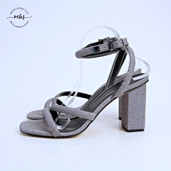 MICHAEL Michael Kors Sandals Hazel Ankle Strap Pixie Shimmer Silver Women 11 - Picture 4 of 13